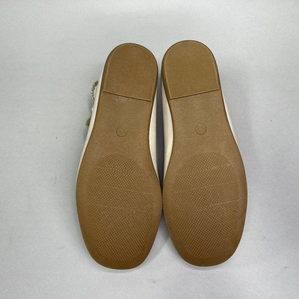 Rachel Shoes Little Girl's Size 13 Pearl Ballet Dance Sparkly Bow Slip On Flats - Picture 9 of 10